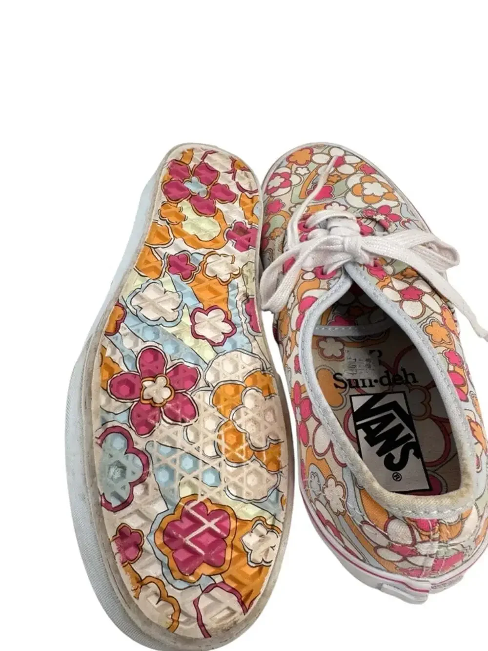 Vans Authentic Platform Sun-Deh Floral Sneakers Womens 8 Retro Canvas